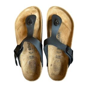 New! Birkenstock Gizeh‎ Black Sandals 37 Regular